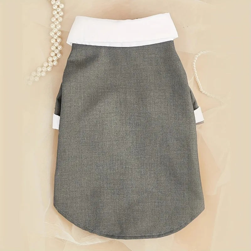 Pet Shirt Small Dog Clothes Wedding Formal Suit With Bow Tie Costume