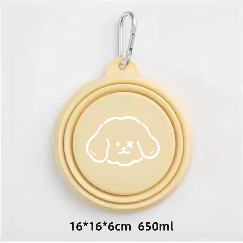 Dog Pet Folding Silicone Bowl 350ml/650ml Outdoor Travel Foldable Portable Cat Food Water Container Feeding Tray Bowls